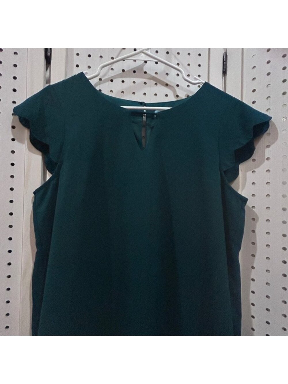 She Sky Teal Green Flutter Sleeve Keyhole Neck A Line Dress Size Medium - Picture 3 of 5